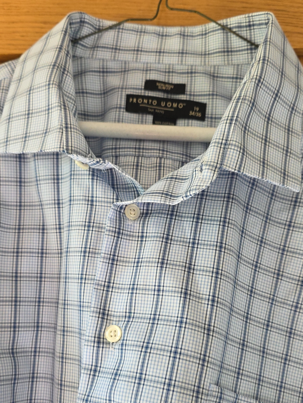 Pronto Uomo Blue & White Windowpane Dress Shirt